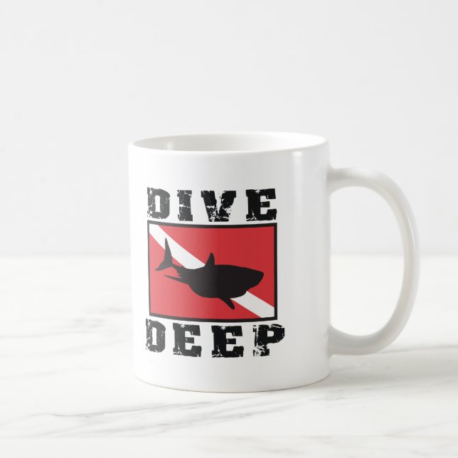 Dive Deep Shark SCUBA Flag Coffee Mug (Right)