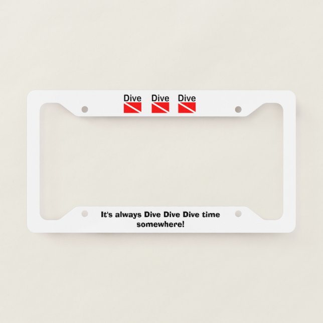 DIVE DIVE DIVE - License Plate Frame B (Front)