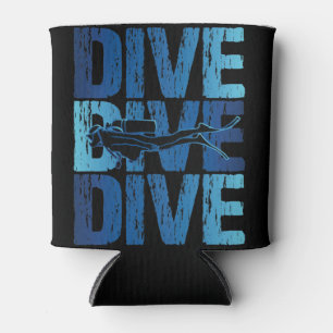 Dive Dive Dive - Scuba Diver Underwater Diving Can Cooler