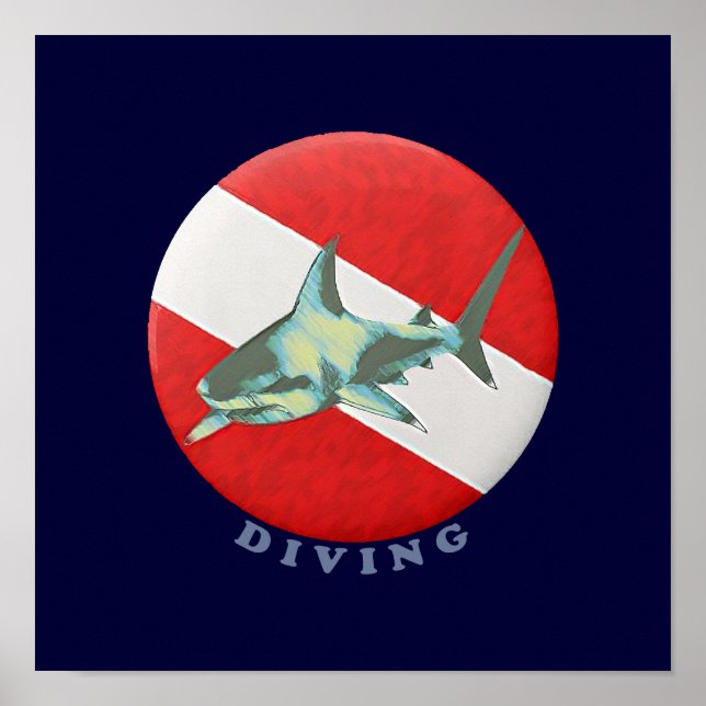 dive / diving / shark poster (Front)