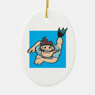 Dive Down Ceramic Ornament