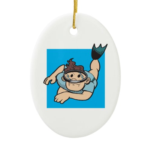 Dive Down Ceramic Ornament