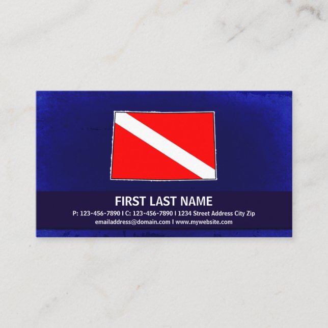 Dive flag customizable scuba instructor cards (Front)