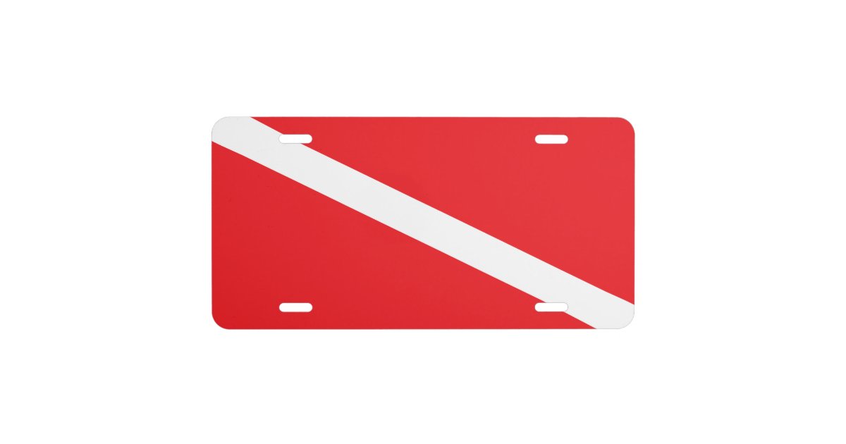 Dive Flag License Plate Zazzle