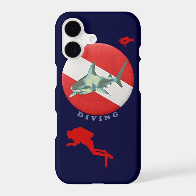 dive flag shark iphone case (Back)