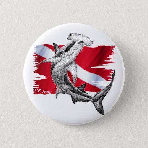 Dive flag with hammerhead shark_diver down button