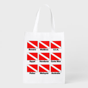 Dive Flags of the World Reusable Grocery Bag