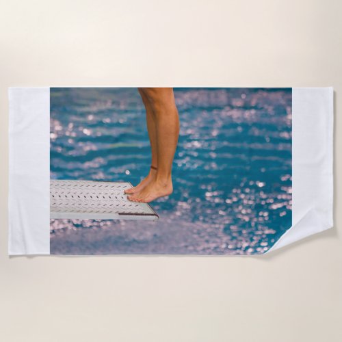 dive from diving board beach towel