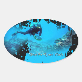 dive great reef oval sticker