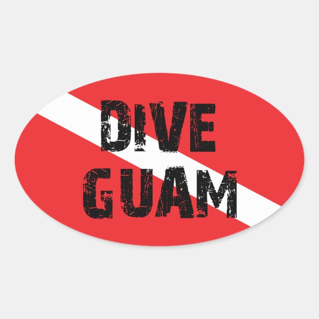 Dive Guam Oval Sticker (Front)