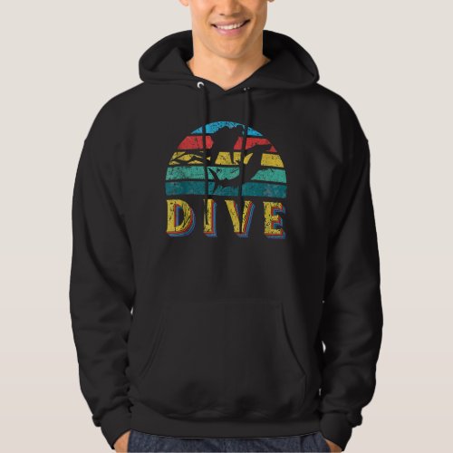 Dive Hammerhead Shark Retro Vintage 70s Scuba Divi Hoodie