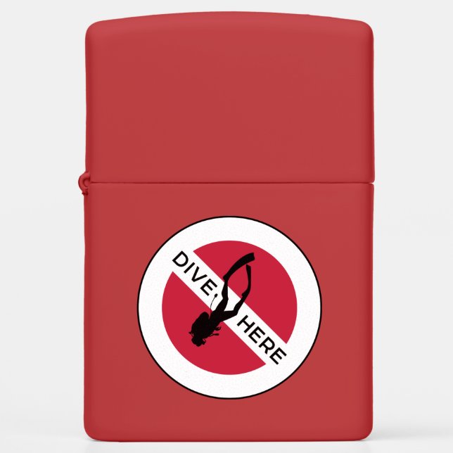 Dive Here Zippo Lighter (Front)