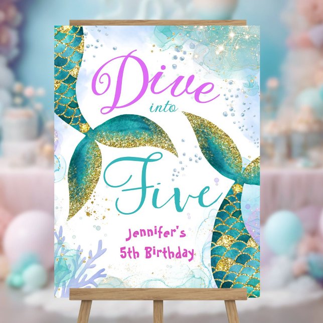 Dive in Five 5th Birthday Welcome Sign (Creator Uploaded)