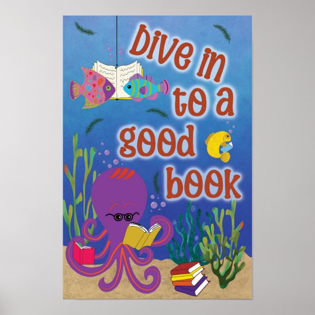 Dive in to a Good Book Pun Poster (Front)