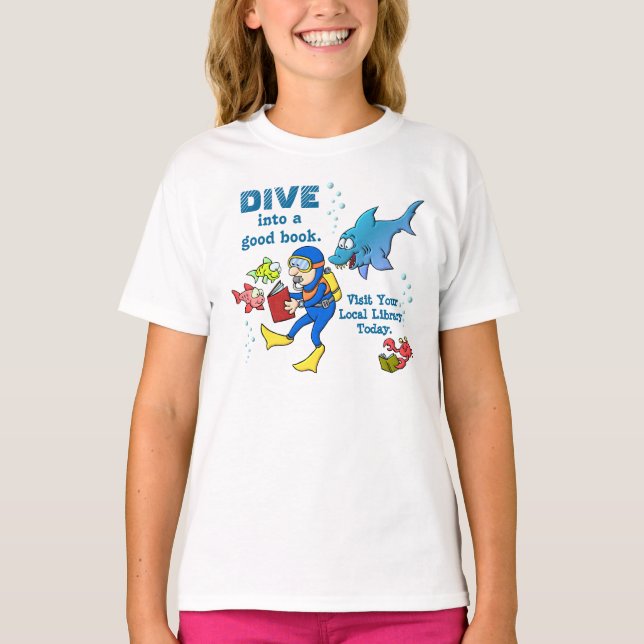 Dive Into A Good Book T-Shirt (Front)