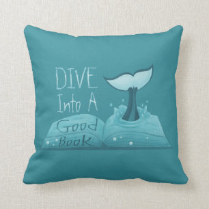 Dive into a Good Book Throw Pillow