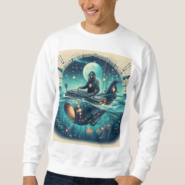  Dive into Adventure with DJ Piloting a Steampunk  Sweatshirt (Front)