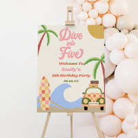 Dive Into Five 5th Birthday Party Welcome Sign