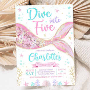 Dive into Five Invitation, Mermaid Bash Under the Invitation