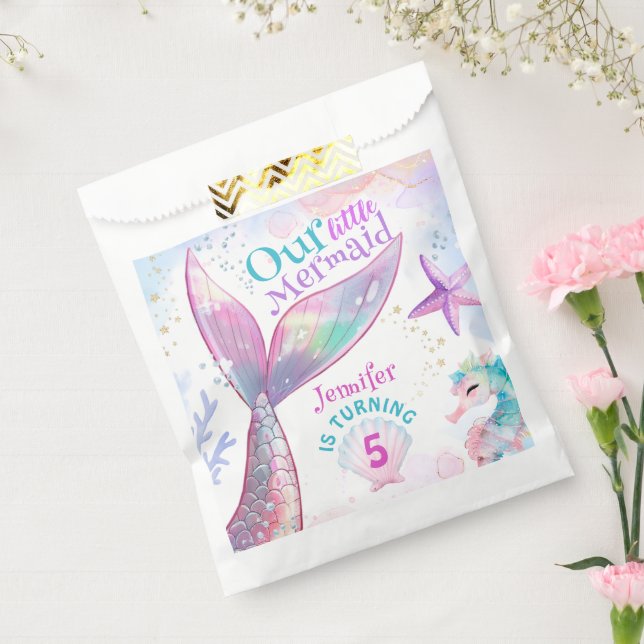 Dive into Five Mermaid 5th Birthday Favor Bag (Sealed)