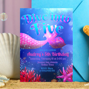 Dive into Five - Mermaid Invitation
