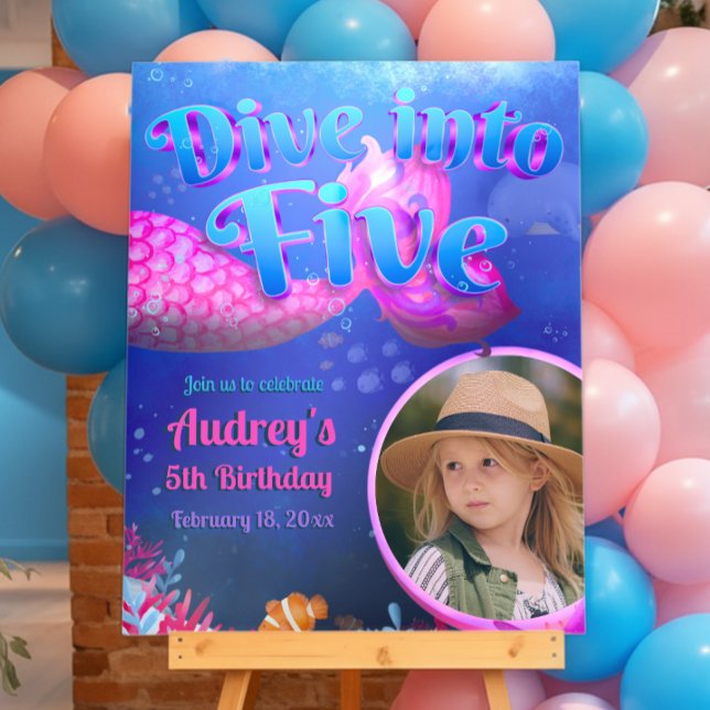 Dive into Five - Mermaid Welcome Sign with Photo (Dive into Five - Mermaid Welcome Sign with Photo)