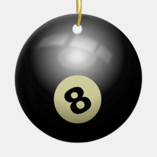 Dive into Nostalgia with our 8 Ball Billiard Ceramic Ornament