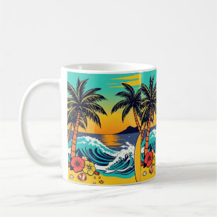 Dive into summer with vibrant beach vibes! coffee mug
