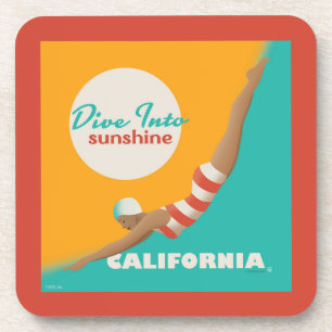 Dive Into Sunshine California Beverage Coaster