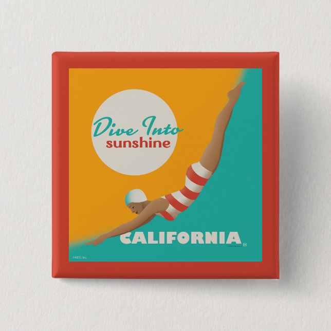 Dive Into Sunshine | California Button (Front)