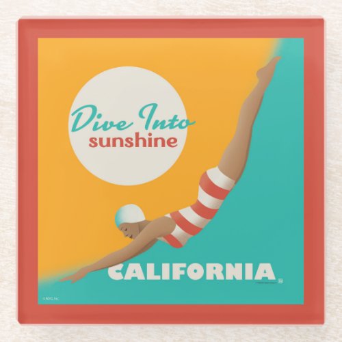 Dive Into Sunshine  California Glass Coaster