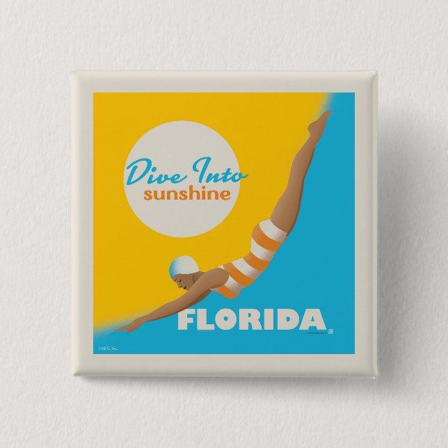 Dive Into Sunshine | Florida Button (Front)