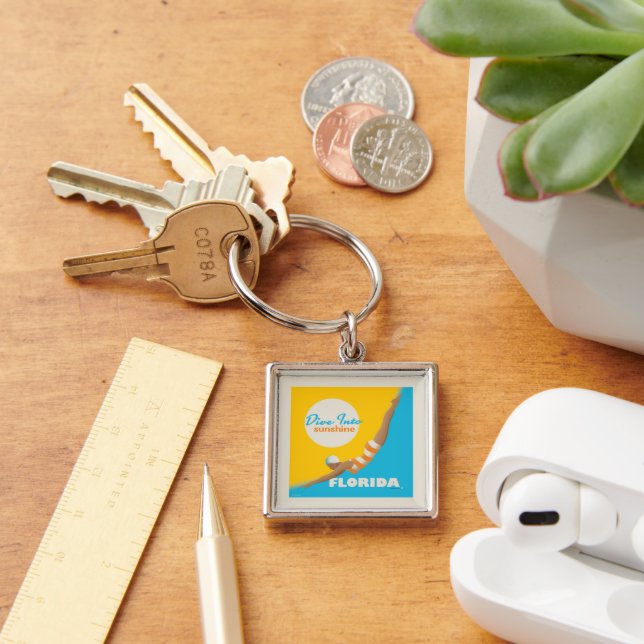 Dive Into Sunshine | Florida Keychain (Desk)