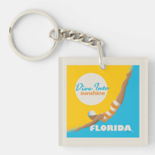 Dive Into Sunshine   Florida Keychain