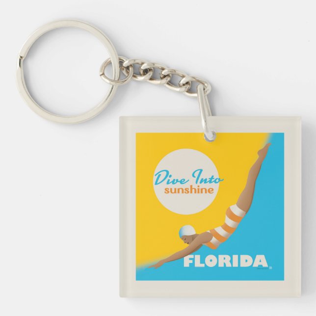 Dive Into Sunshine | Florida Keychain (Front)