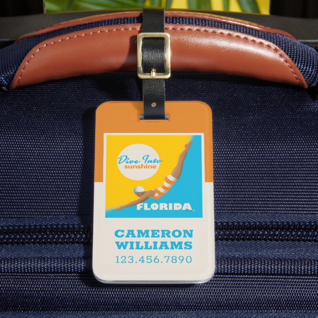 Dive Into Sunshine | Florida Luggage Tag (Front Insitu 2)