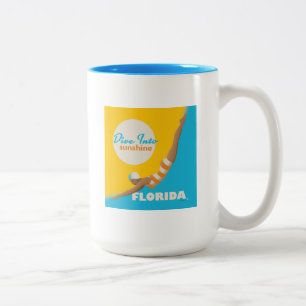 Dive Into Sunshine Florida Two-Tone Coffee Mug