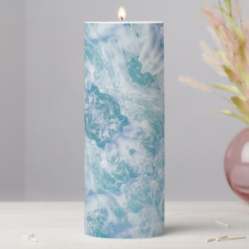 Dive into the Blue Pillar Candle