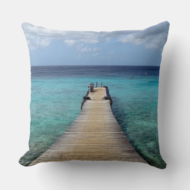Dive into the Blue Throw Pillow (Front)