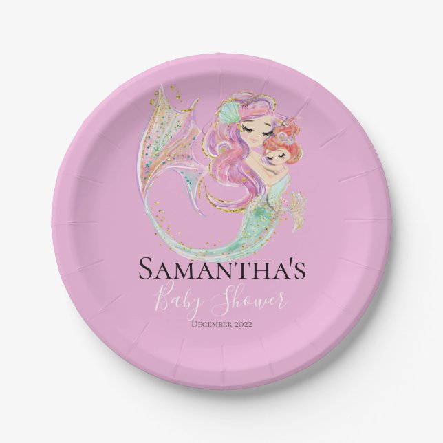  Dive into the Ultimate Mermaid Party! Paper Plates (Front)
