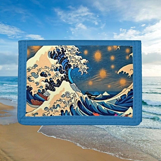 Dive into Tranquility: Great Wave Trifold Wallet (Creator Uploaded)