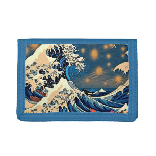 Dive into Tranquility: Great Wave Trifold Wallet