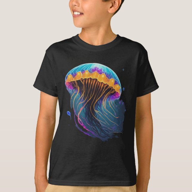 Dive into Wonder: Bioluminescent Dreams Tee (Front)