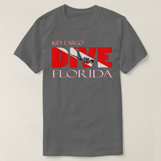 DIVE Key Largo Florida SCUBA Diving Snorkeling  T-Shirt (Design Front)
