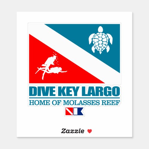 Dive Key Largo sq Sticker