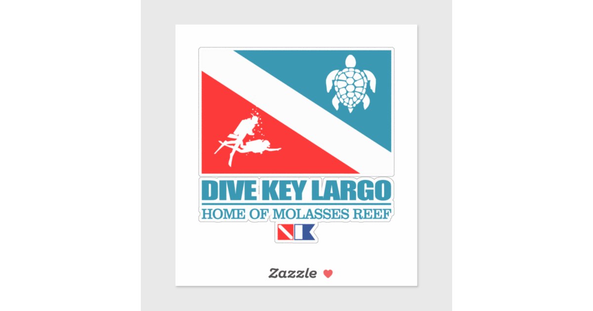 Key Largo Sticker Dive Key Largo (sq) Sticker | Zazzle