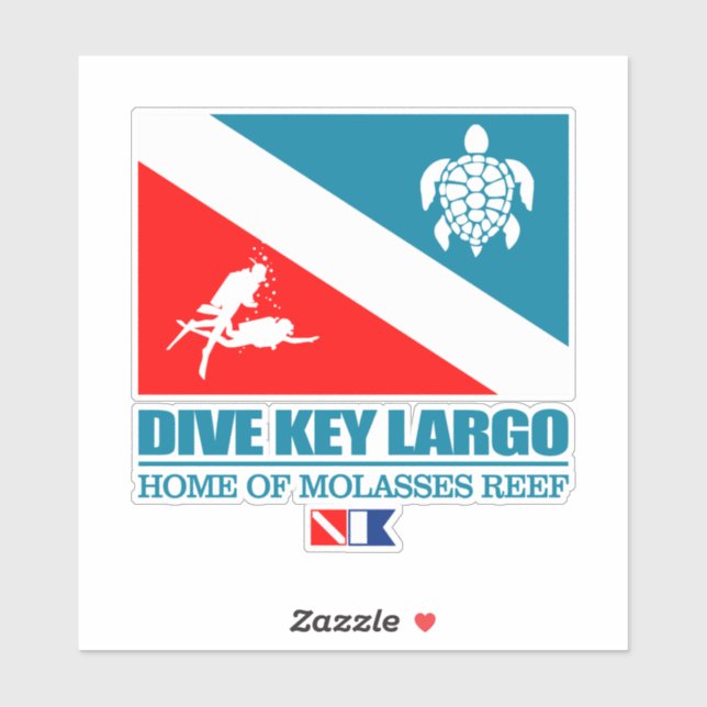 Dive Key Largo (sq) Sticker (Sheet)