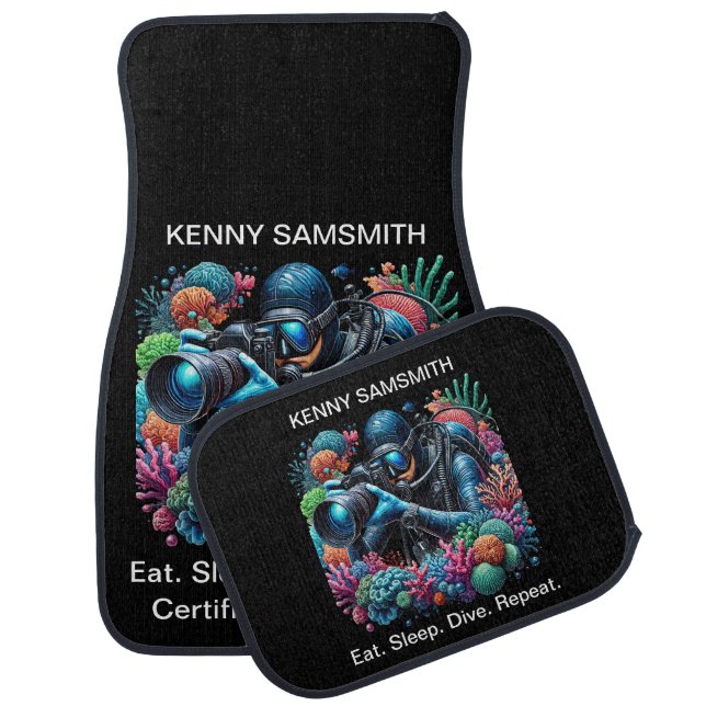 Dive. Laugh. Explore. Scuba Adventures! Car Floor Mat (Set)
