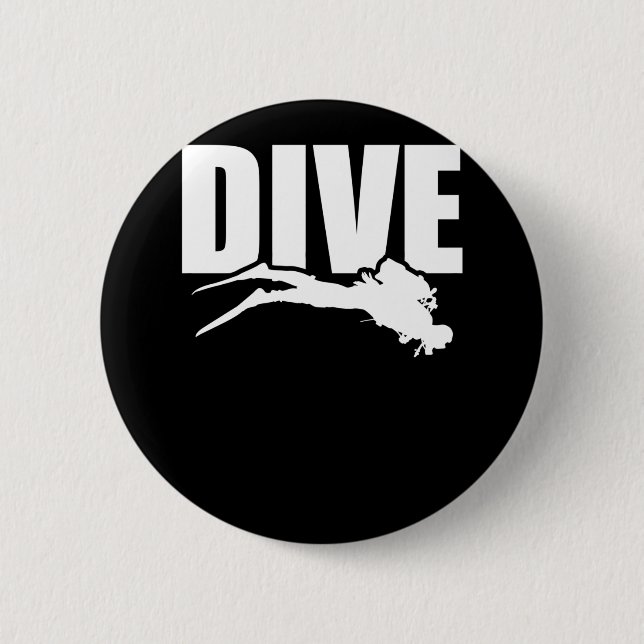 Dive Love Scuba Diving Explorer Button (Front)