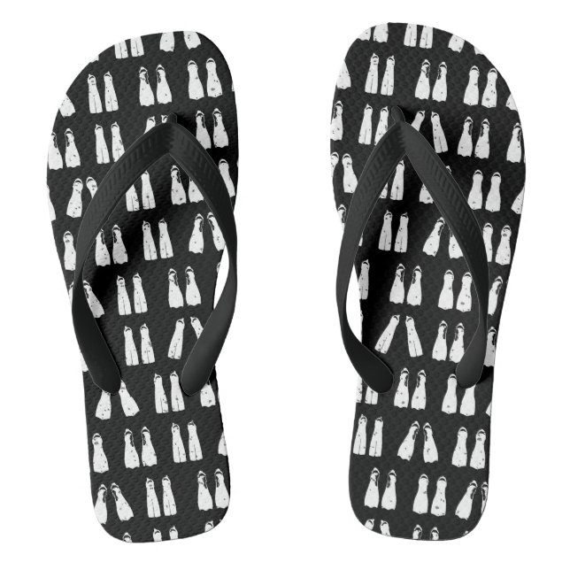 Dive Master Fun Scuba Fin Print Flip Flops (Footbed)